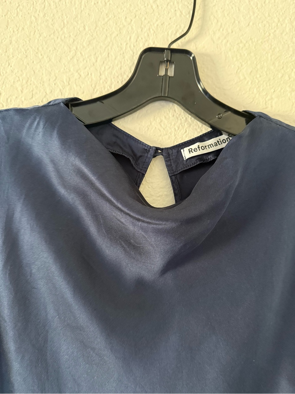 Reformation Navy Satin Veida dress - Picture 5 of 9